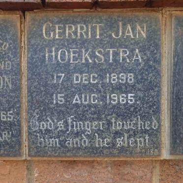 HOEKSTRA Gerrit Jan 1898-1965
