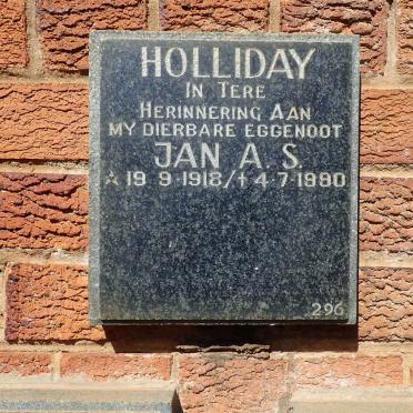 HOLLIDAY Jan A.S. 1918-1980