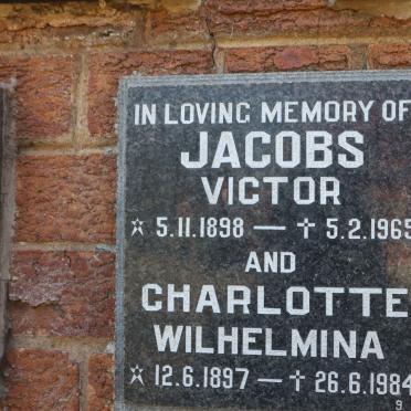 JACOBS Victor 1898-1965 &amp; Charlotte Wilhelmina 1897-1984