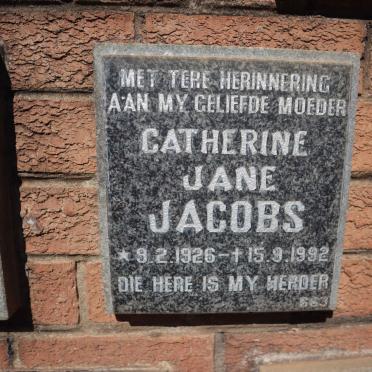 JACOBS Catherine Jane 1926-1992