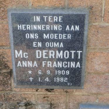 MCDERMOTT Anna Francina 1909-1982