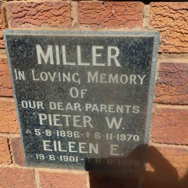 MILLER Pieter W. 1896-1970 &amp; Eileen E. 1901-1979