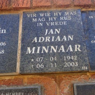 MINNAAR Jan Adriaan 1942-2003