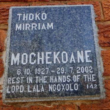 MOCHEKOANE Thoko Mirriam 1927-2002