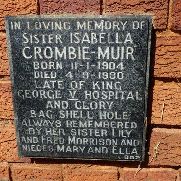 MUIR Isabella, CROMBIE- 1904-1980