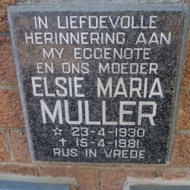 MULLER Elsie Maria 1930-1981