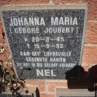 NEL Johanna Maria nee JOUBERT 1945-1993
