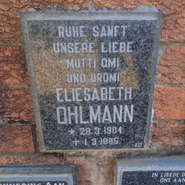 OHLMANN Eliesabeth 1904-1985