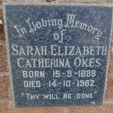 OKES Sarah Elizabeth Catherina 1888-1962