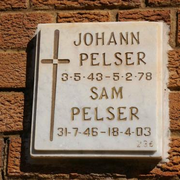 PELSER Johann 1943-1978 :: PELSER Sam 1946-2003