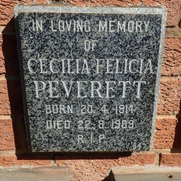 PEVERETT Cecilia Felicia 1914-1989