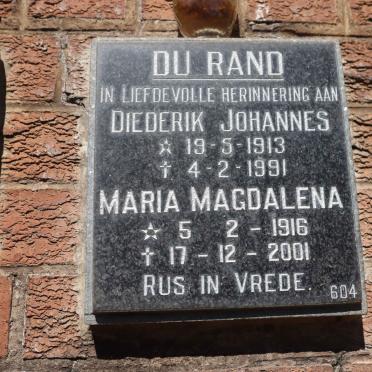 RAND Diederik Johannes, du 1913-1991 &amp; Maria Magdalena 1916-2001