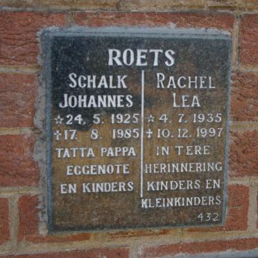 ROETS Schalk Johannes 1925-1985 &amp; Rachel Lea 1935-1997