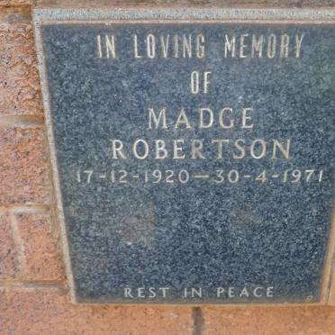 ROBERTSON Madge 1920-1971