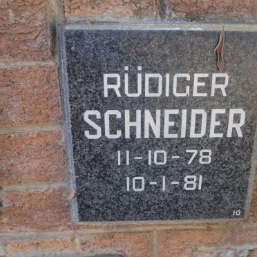 SCHNEIDER Rudiger 1978-1981