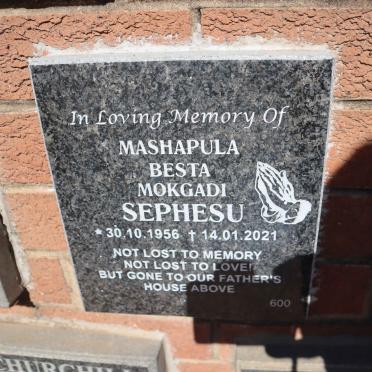 SEPHESU Mashapula Besta Mokgadi 1956-2021