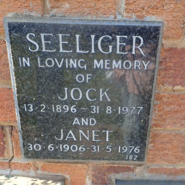 SEELIGER Jock 1896-1977 &amp; Janet 1906-1976
