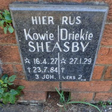 SHEASBY Kowie 1927-1984 &amp; Driekie 1929-