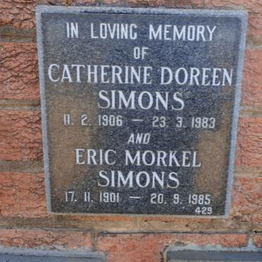 SIMONS Eric Morkel 1901-1985 &amp; Catherine Doreen 1906-1983