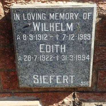 SIEFERT Wilhelm 1912-1989 &amp; Edith 1922-1994