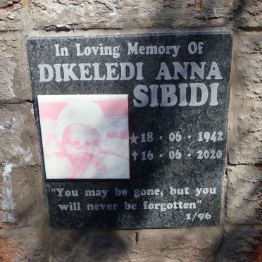 SIBIDI Dikeledi Anna 1942-2020