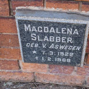 SLABBER Magdalena nee VAN ASWEGEN 1922-1968