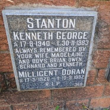 STANTON Kenneth George 1940-1983 :: STANTON Millicent Doran 1920-1992
