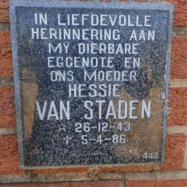 STADEN Hessie, van 1943-1986