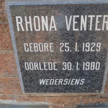 VENTER Rhona 1929-1980