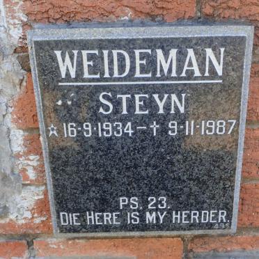 WEIDEMAN Steyn 1934-1987