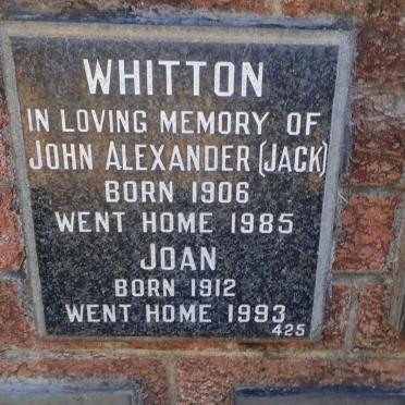 WHITTON John Alexander 1906-1985 &amp; Joan 1912-1993