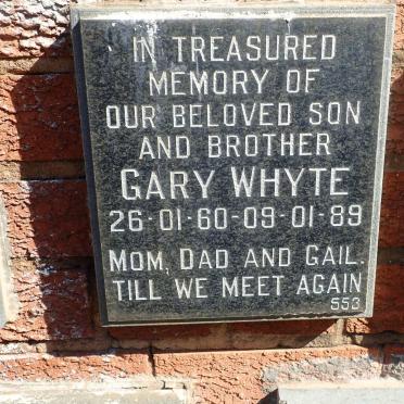 WHYTE Gary 1960-1989