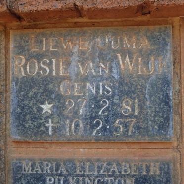 WIJK Rosie, van nee GENIS 1881-1957
