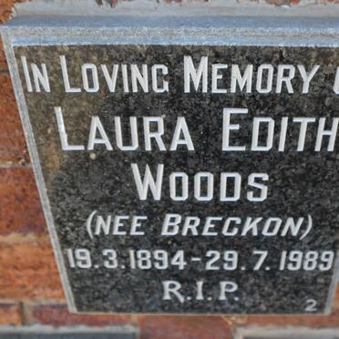 WOODS Laura Edith nee BRECKON 1894-1989