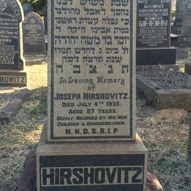 HIRSHOVITZ Joseph -1935