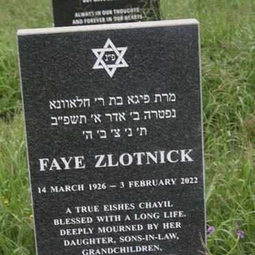 ZLOTNICK Faye 1926-2022