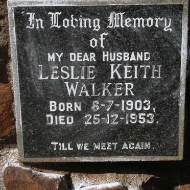 WALKER Leslie Keith 1903-1953