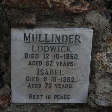 MULLINDER Lodwick -1950 & Isabel -1962