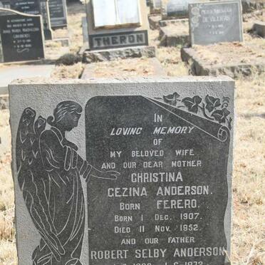 ANDERSON Robert Selby 1893-1972 & Christina Gezina FERERO 1907-1952