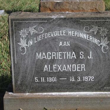 ALEXANDER Magrietha S.J. 1901-1972