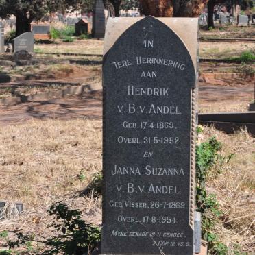 ANDEL Hendrik v.B., van 1869-1952 &amp; Janna Suzanna VISSER 1869-1954