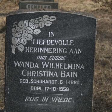 BAIN Wanda Wilhelmina Christina nee SCHUHARDT 1880-1956