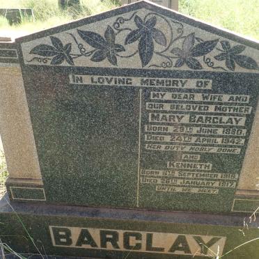 BARCLAY Mary 1880-1942 :: BARCLAY Kenneth 1916-1917