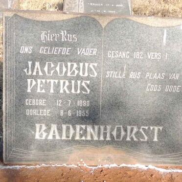 BADENHORST Jacobus Petrus 1890-1955