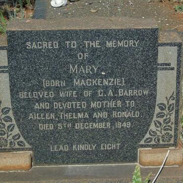BARROW Mary nee MACKENZIE -1949