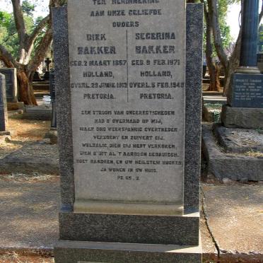 BAKKER Dirk 1867-1913 &amp; Segerina 1871-1948