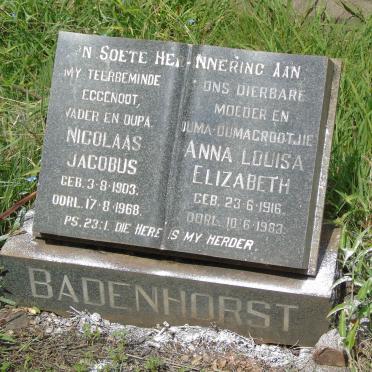 BADENHORST Nicolaas Jacobus 1903-1968 &amp; Anna Louisa Elizabeth 1916-1983