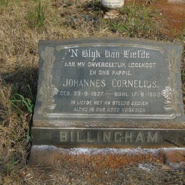 BILLINGHAM Johannes Cornelius 1927-1960