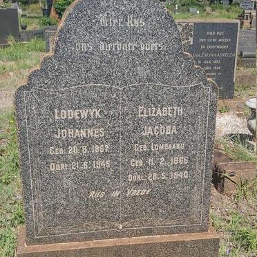 BOTHMA Lodewyk Johannes 1857-1945 &amp; Elizabeth Jacoba LOMBAARD 1866-1940