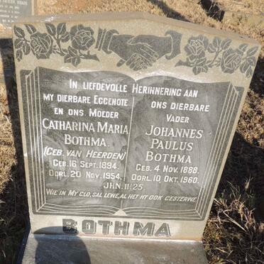 BOTHMA Johannes Paulus 1888-1960 & Catharina Maria VAN HEERDEN 1894-1954